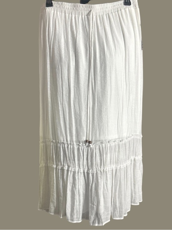 AGB Dresses & Skirts - AGB White Tiered Maxi Skirt with Elastic Waist and Drawstring